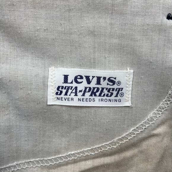 Vintage Levis Sta-Prest Pants Mens 42 Navy Blue Chino Straight Leg Slacks 80s - Picture 9 of 16